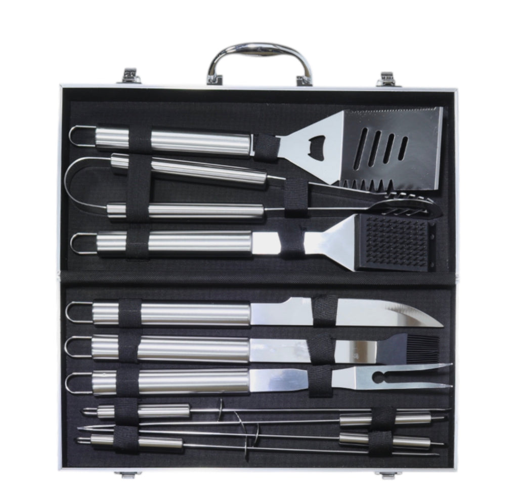 Set pentru barbecue din – 10 piese în husă metalică