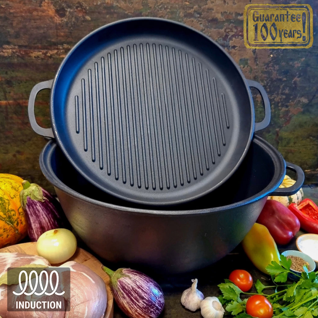 Kazan Uzbek WOK 18 litri cu capac-tigaie (Grill)