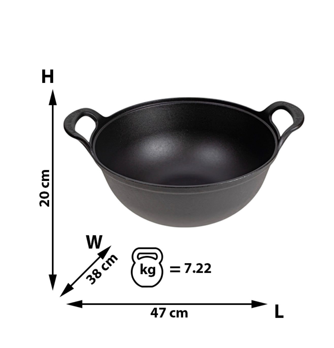 Kazan din fontă cu capac din lemn – 38 cm