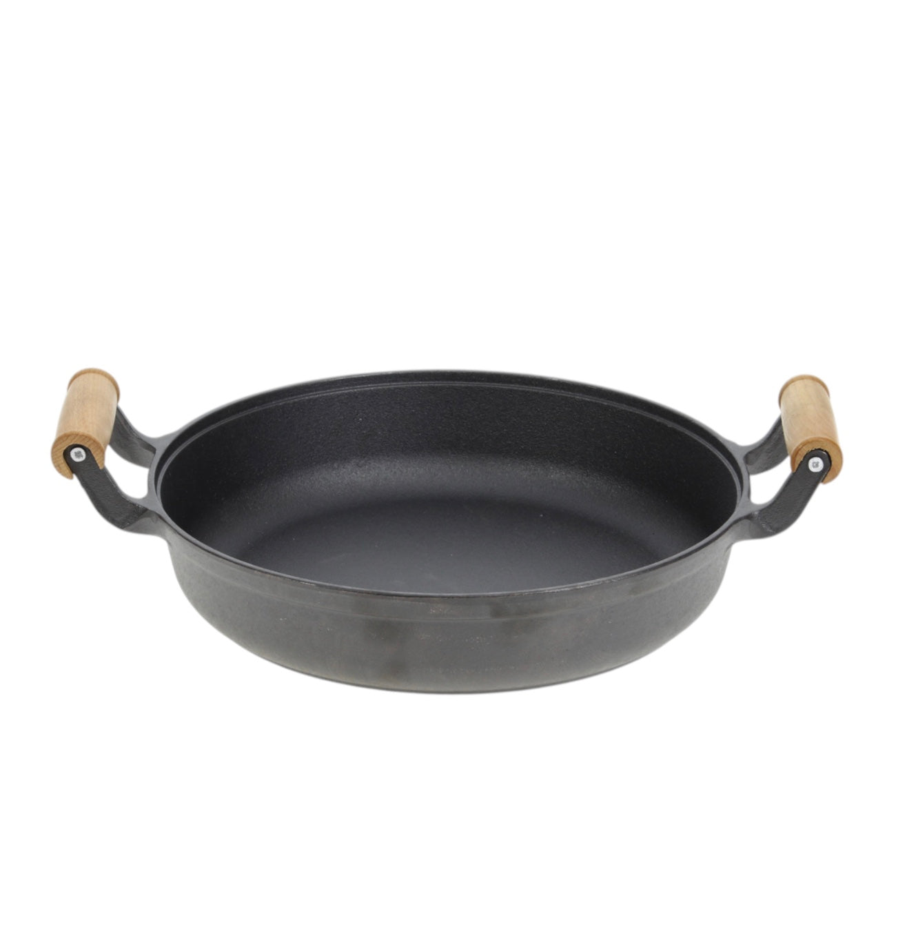 Tigaie wok din fontă cu capac din lemn – 33 cm