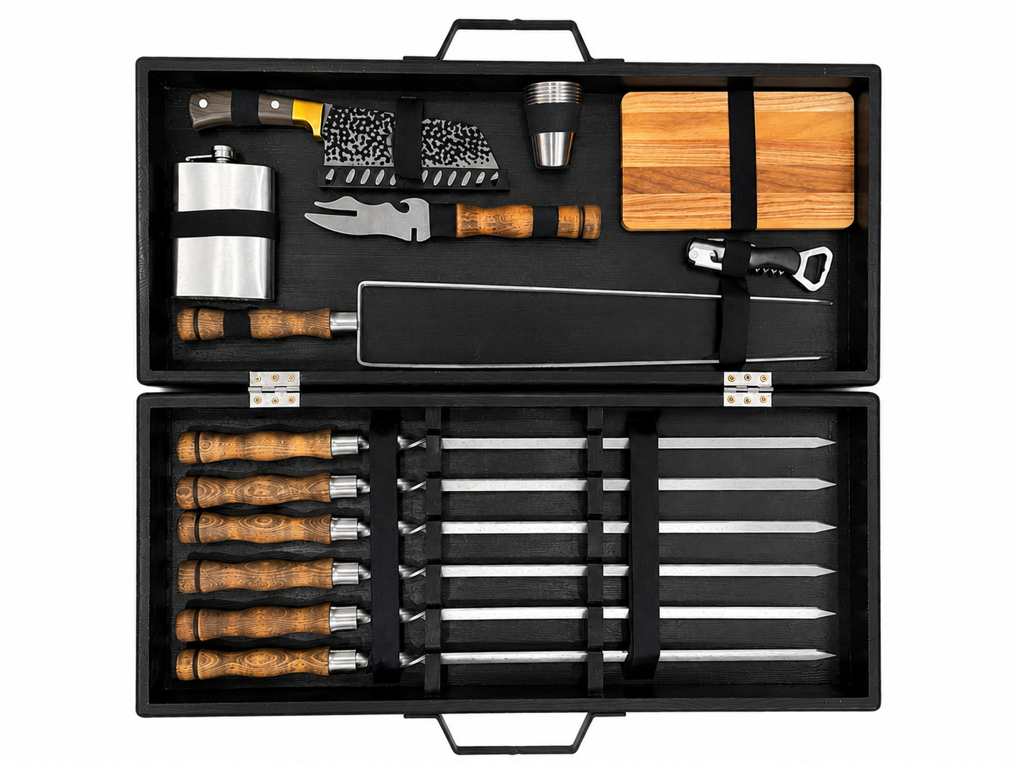 Set cadou pentru grătar – 6 frigărui + accesorii