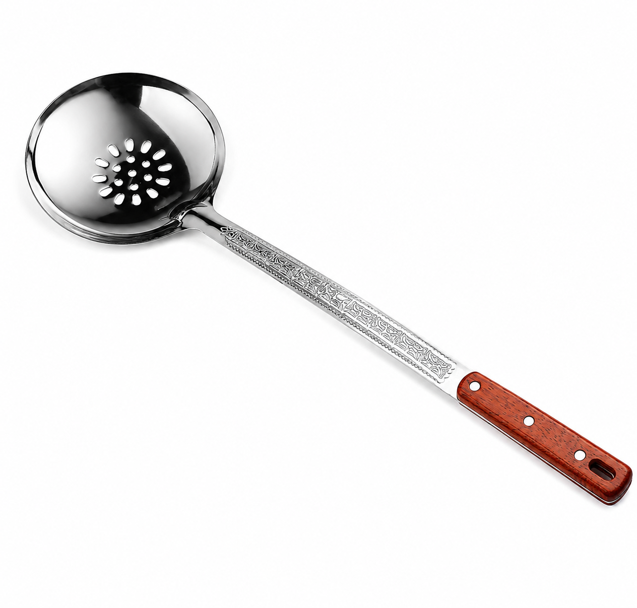 Spumieră din Inox cu Mâner din Lemn – 47 cm